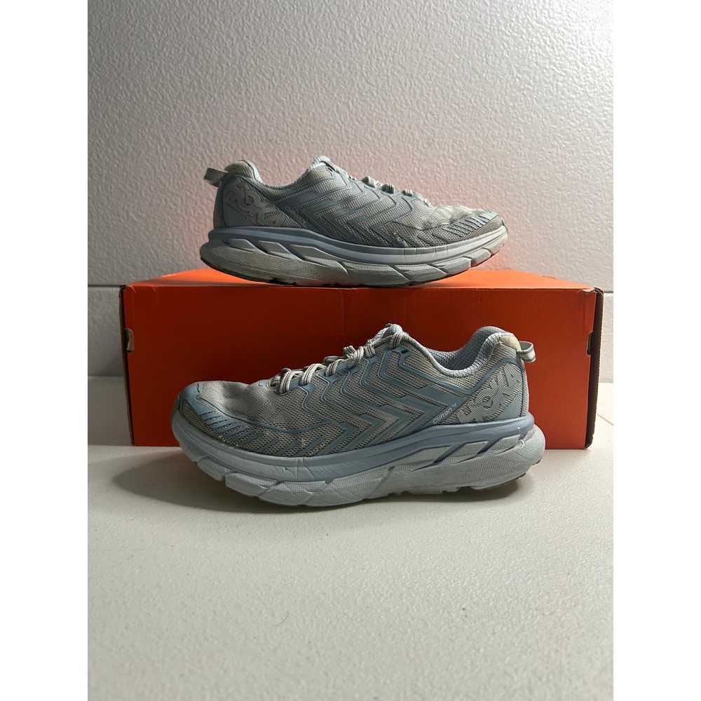 Hoka Clifton 4 Running Shoes Blue Grey Mens Size 7 #2899